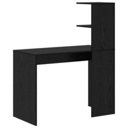 Berkfield Black Oak Writing Desk Black Oak Mdf, Laminate Compact Shelving - thumbnail 6