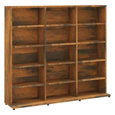 Vidaxl Cd Cabinet Smoked Oak 102X23X89.5 Cm Engineered Wood - image 1