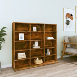 Vidaxl Cd Cabinet Smoked Oak 102X23X89.5 Cm Engineered Wood - thumbnail 2