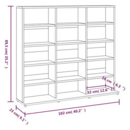 Vidaxl Cd Cabinet Smoked Oak 102X23X89.5 Cm Engineered Wood - thumbnail 9