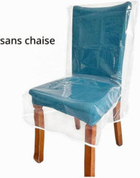 Plastic Chair Covers For Dining Chairs With Backrests, Dustproof - Transparent Protectors - thumbnail 5