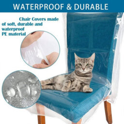 Plastic Chair Covers For Dining Chairs With Backrests, Dustproof - Transparent Protectors - thumbnail 4