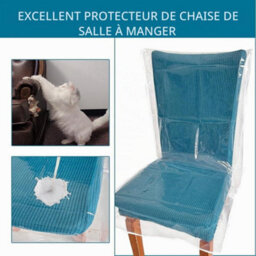 Plastic Chair Covers For Dining Chairs With Backrests, Dustproof - Transparent Protectors - thumbnail 6