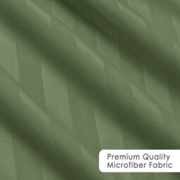 Ameha Stripe Duvet Set With Pillowcase Reversible Bedding & Soft Microfiber Cover Olive Green Double Size 200X200Cm - thumbnail 6