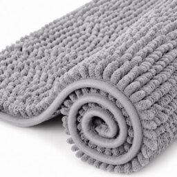 Aspire Homeware Quick Dry Chenille Bathmat Soft Water Absorbent Shower Mat Non-Slip Floor Mat, Light Grey (L)80Cm X (W)50Cm - thumbnail 7
