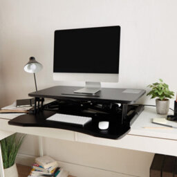 Vonhaus Electric Standing Desk Converter - Height Adjustable Sit Stand Desk - Ergonomic Standing Converter For Pc - thumbnail 8