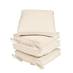 Dibor Set Of 4 Beige Summer Outdoor Garden Chair Seat Pad Cushions - thumbnail 1