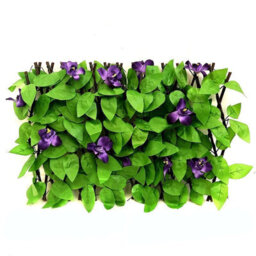 2M Roll Artificial Hedge Garden Fake Ivy Leaf Privacy Fence Screening Wall Purple Orchid - thumbnail 1