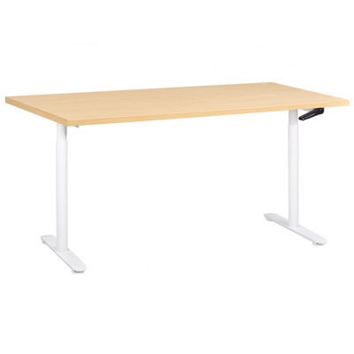 Beliani Manual Adjustable Standing Desk Destinas Light Brown/ White 160 Cm 72 Cm - image 1