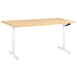 Beliani Manual Adjustable Standing Desk Destinas Light Brown/ White 160 Cm 72 Cm - thumbnail 1