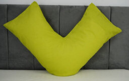 ARLinens V Shaped Pillow With Free V Pillowcase Orthopedic Hollowfiber Filled Head Neck Support V Cushion With Case - thumbnail 2