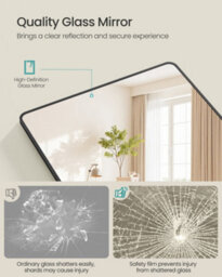 LEDREM Full Length Mirror, 165 X 60 Cm, Rectangle Full Body Mirror With Stand, Aluminium Alloy Frame Floor Mirror, Tempered Glass - thumbnail 3
