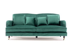 Velvet Emerald Green 3 Seater Sofa - thumbnail 4