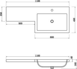 Affine 1100mm Bathroom Vanity Unit Basin Square Toilet Combined Furniture R/hand White - thumbnail 6
