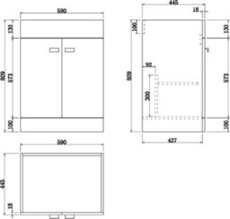 Affine 1100mm Bathroom Vanity Unit Basin Square Toilet Combined Furniture R/hand White - thumbnail 7