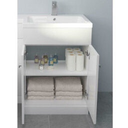 Affine 1100mm Bathroom Vanity Unit Basin Square Toilet Combined Furniture R/hand White - thumbnail 5