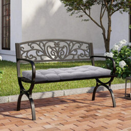 Thehotsale Grey Outdoor Garden Bench Seat Pad Cushion - thumbnail 1