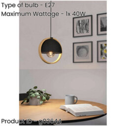 Loops Stylish Modern Black And Brown Pendant Ceiling Light For Indoor Spaces - thumbnail 2