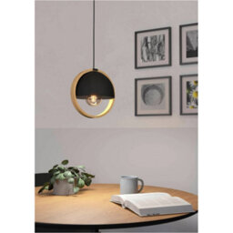 Loops Stylish Modern Black And Brown Pendant Ceiling Light For Indoor Spaces - thumbnail 1
