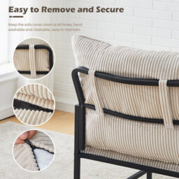 Wooden Armchair Teddy Fur Cream Modern Home Chair Furniture Seating - thumbnail 4