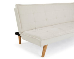 Home Detail Ada 3 Seater Beige Fabric Tufted Pillow Topper Sofa Bed Wooden Legs - thumbnail 4
