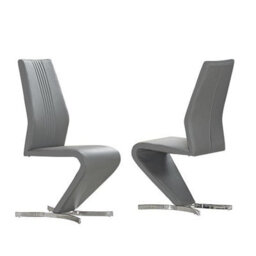 Furniture in Fashion Gia Grey Faux Leather Dining Chairs In A Pair