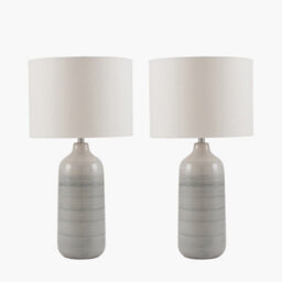 Pacific Lifestyle Set Of 2 Venus Blue And Grey Ombre Ceramic Table Lamp - thumbnail 2