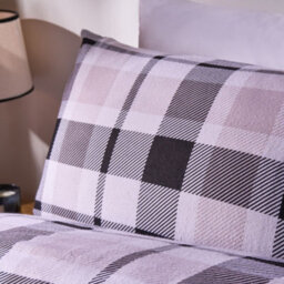 OHS Farmers Check Tartan Brushed Cotton Duvet Cover With Pillowcase Bedding Set - thumbnail 3