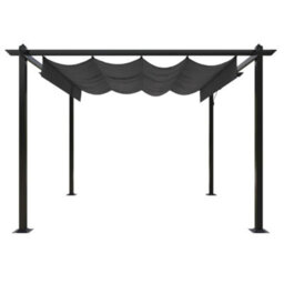 Berkfield Sturdy Garden Gazebo With Retractable Roof 3X3 M Anthracite - thumbnail 5