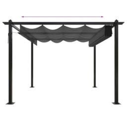 Berkfield Sturdy Garden Gazebo With Retractable Roof 3X3 M Anthracite - thumbnail 6