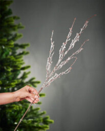 Werchristmas Brown And White Snow Flocked Twig Spray 80 Cm - thumbnail 5