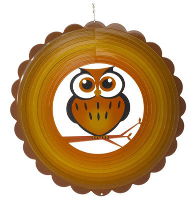 My Smart Buy Owl Spinner - 30 Cm Stainless Steel Holographic Garden Spinner With Owl Design, Weatherproof For Outdoor Use - image 1