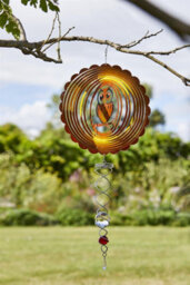 My Smart Buy Owl Spinner - 30 Cm Stainless Steel Holographic Garden Spinner With Owl Design, Weatherproof For Outdoor Use - thumbnail 2