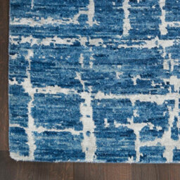 Blue Silver Wool Handmade Luxurious Modern,abstract Rug For Bedroom & Living Room-61Cm X 91Cm - thumbnail 5