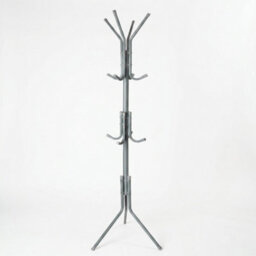 Grey Coat Rack Stand 170Cm With 12 Hooks Freestanding Steel Coat Tree For Coats, Jackets, Hats, Scarves, Bags & Umbrellas - thumbnail 1