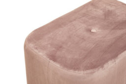 Premier Housewares Interiors By Premier Dusty Pink Square Stool With Gold Base, Velvet Upholstered Makeup Stool, Pouffe Footstool With Modern Link - thumbnail 5