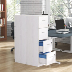 Homcom 4 Drawer File Cabinet Locking Filing Cabinet For A4, Ash Wood-Effect - thumbnail 7