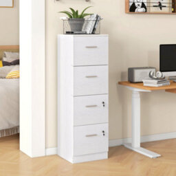 Homcom 4 Drawer File Cabinet Locking Filing Cabinet For A4, Ash Wood-Effect