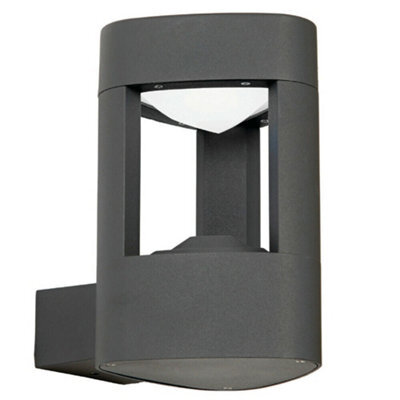 Ip44 Outdoor Led Lamp Textured Grey Triangle Wall Light Porch Door Open Lantern - image 1