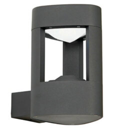 Ip44 Outdoor Led Lamp Textured Grey Triangle Wall Light Porch Door Open Lantern