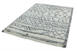 Alto Al04 Cream Grey Shaggy Geometric 50mm Thick Modern Luxurious Rug For Bedroom, Living Room By Asiatic-80Cm X 240Cm - thumbnail 2