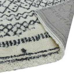 Alto Al04 Cream Grey Shaggy Geometric 50mm Thick Modern Luxurious Rug For Bedroom, Living Room By Asiatic-80Cm X 240Cm - thumbnail 3
