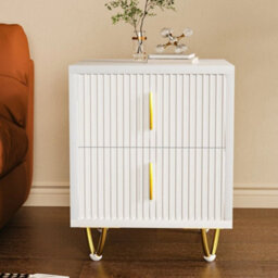 2 Drawers Bedside Table Cabinet Bedroom Furniture Storage - thumbnail 1