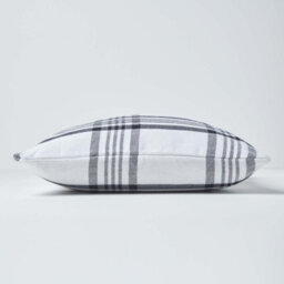 Homescapes White & Black Tartan Pattern Cushion Cover, 60 X 60 Cm - thumbnail 2