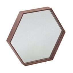 Angel Cerda Stylish Hexagonal Walnut Wall Mirror