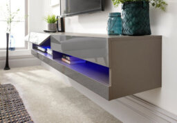 Gfw Galicia 150Cm Wall Tv Unit With Led Grey - thumbnail 3