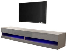 Gfw Galicia 150Cm Wall Tv Unit With Led Grey - thumbnail 4