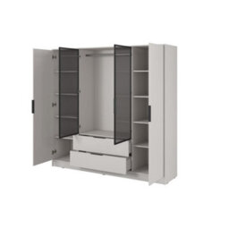 Arte Kelly 206Cm Glass-Front Wardrobe In Elegant Cashmere - Luxurious Storage Solution - thumbnail 3