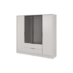Arte Kelly 206Cm Glass-Front Wardrobe In Elegant Cashmere - Luxurious Storage Solution - thumbnail 2