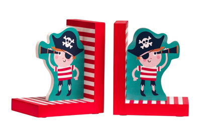 Premier Housewares Interiors By Premier Stylish Set Of 2 Pirate Bookends, Fun Design Pirate Bookends For Library, Reliable Bookends For Reading Time - image 1